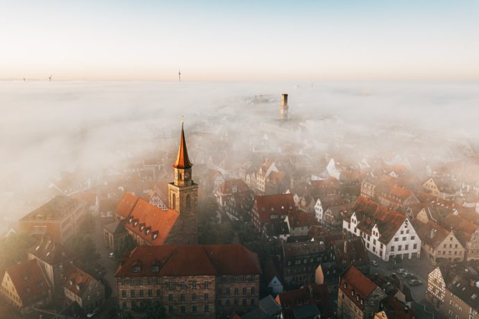 Fürth Altstadt im Nebel
