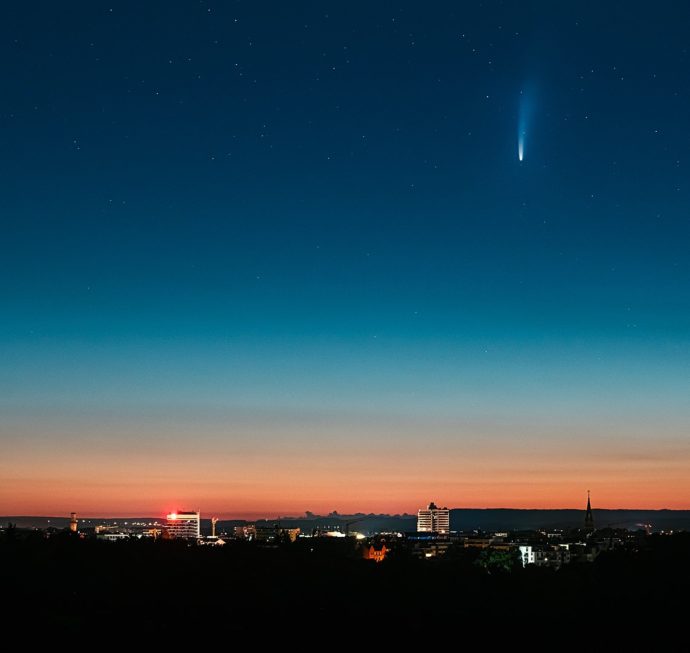 Komet Neowise über Fürth