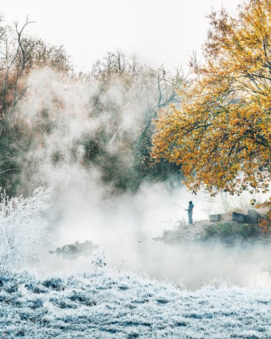 Fürther Angler im Nebel