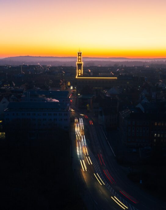 Rathaus Fürth beleuchtet