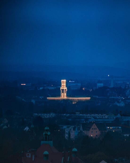 Rathaus Fürth beleuchtet