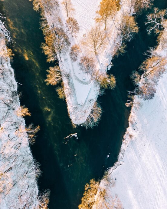 Flussdreieck Fürth im Winter
